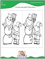 okul öncesi İki Resim Arasındaki Farkı Bul